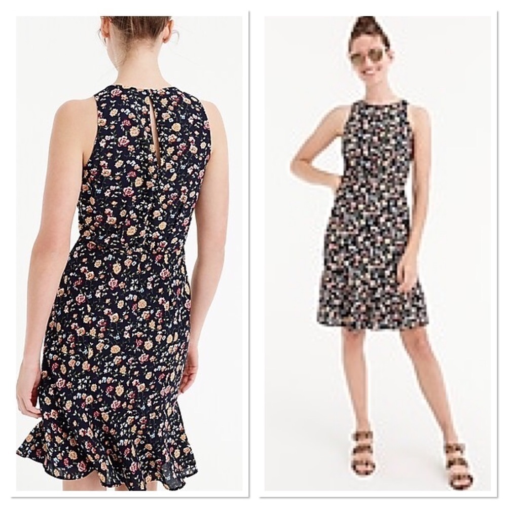 J. Crew ruched waist dress vintage floral J4272